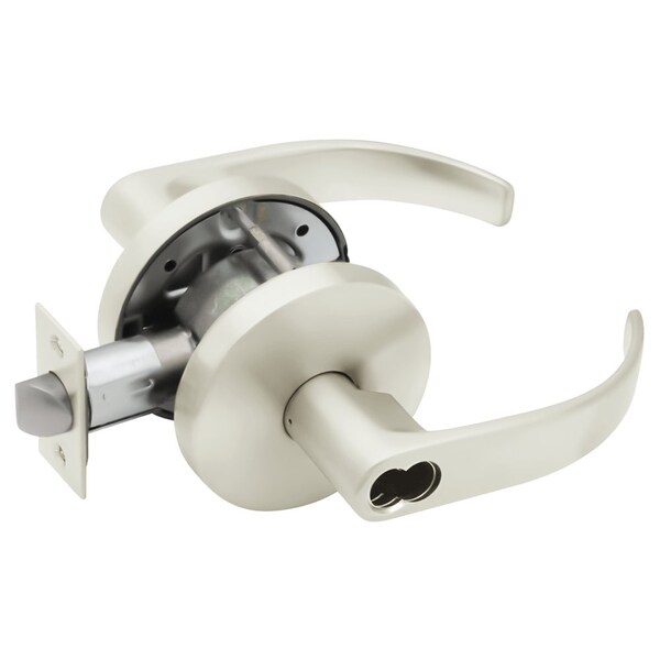Grade 2 Entry/Office Cylindrical Lock, SFIC Prep Less Core, Quantum Lever, Standard Rose, Bright